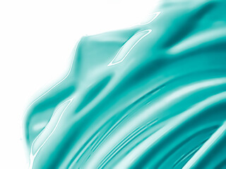 Glossy green cosmetic texture as beauty make-up product background, cosmetics and luxury makeup...