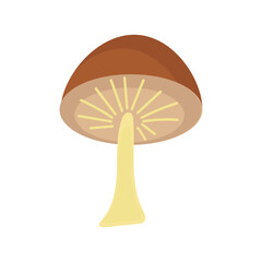 Mushroom vector illustration icon isolated white background. Nature cartoon food and colorful forest psychedelic plant. Drawing retro autumn object. Vegetable raw ingredient and floral element cooking