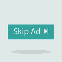 Skip Ad button vector icon illustration sign