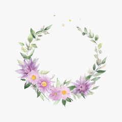Watercolor flower frame background