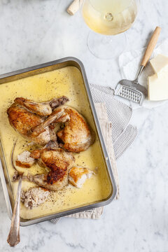 Chicken cacio e pepe in bagna cauda