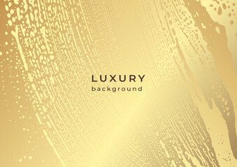 Luxury golden background. Gold soap grunge stains. Sponge spots. Foam water. Shiny paint brush strokes. Glittering liquid on glass. Foam textures. Template with golden splash. Misted glass 