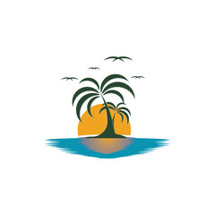 Fototapeta na wymiar Sunset logo icon design symbol illustration