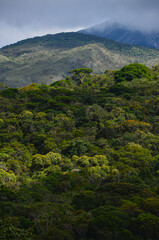 Rugged mountains and lush rainforest in the Caraça Natural Park, Santuário do Caraça, Catas Altas, Minas Gerais state, Brazil