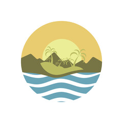 Sunset logo icon design symbol illustration