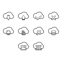 Fototapeta premium cloud computing icon set