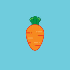 Cute carrot vector on blue background