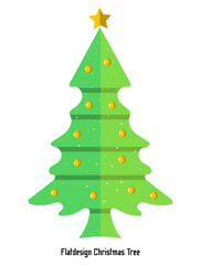 Flat christmas trees illustration vector collection