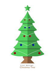Flat christmas trees illustration vector collection