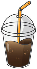 Cola soda in a clear plastic glass