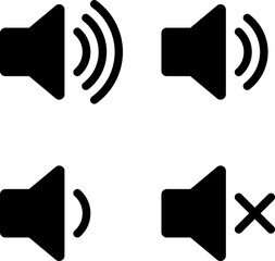 Speaker volume icon set (black)