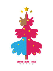 Flat christmas trees illustration vector collection