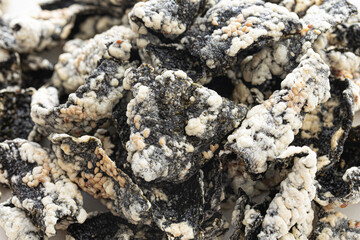 Laver bugak. Korean food fried with laver