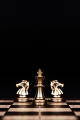 King chess pieces stand teamwork concept of team player or business team and leadership strategy or...