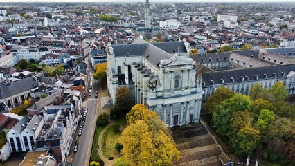 Drone photo Cathédrale Notre-Dame de l'Assomption et Saint Vaast d'Arras France europe