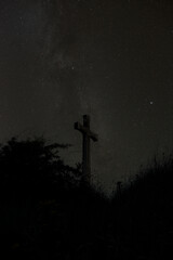 Milky Way Core behind an ancient cross