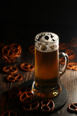 A mug with traditional German lager beer	