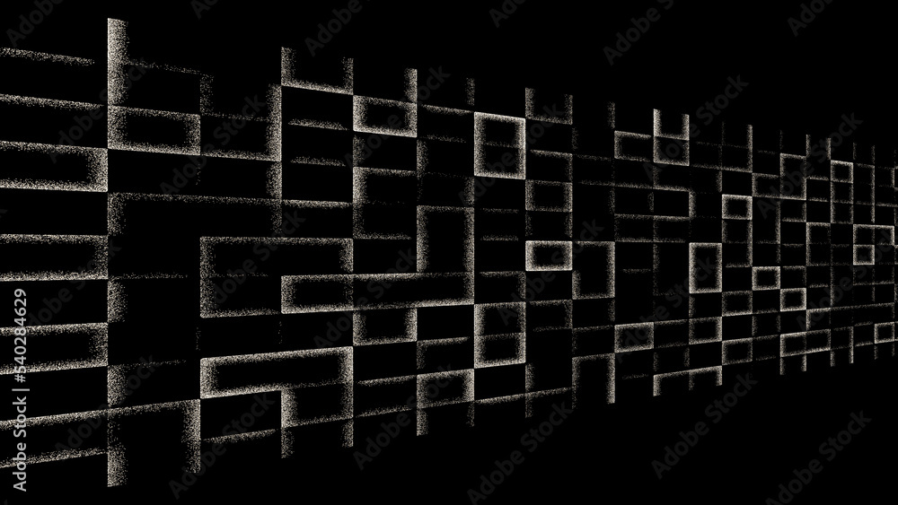 Poster white labyrinth on a black background.abstract background with lines