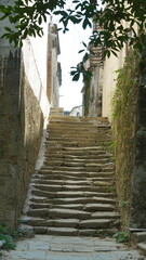 The old stone ladders view in the countryside of  the China