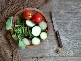 Fresh vegetable in a plate