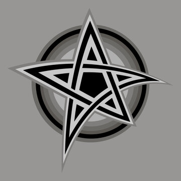Pentagram sign five pointed star icon. Magical symbol of faith. Simple flat black illustration.
