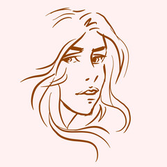 portrait of a girl vector for card illustration decoration