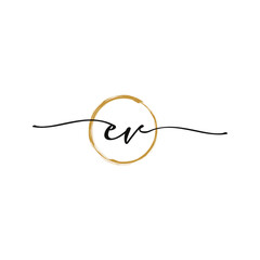 Letter E V Initial Beauty Logo