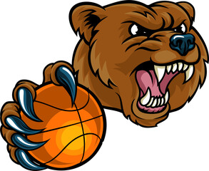 Bear Holding Basketball Ball
