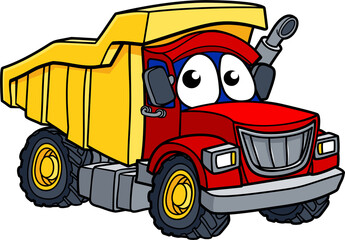 Cartoon Dump Truck Character