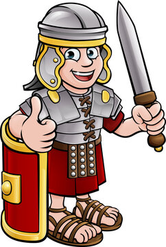 Cartoon Roman Soldier Character