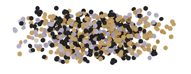 Gold confetti background, isolated on transparent background