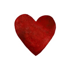Fototapeta premium Red heart a watercolor illustration hand drawn 