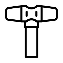 soft faced hammer line icon vector. soft faced hammer sign. isolated contour symbol black illustration