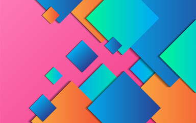 Abstract flat geometric with pink shape background