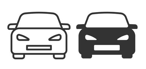 Car icon. Car silhouette front icon. Vector illustration.