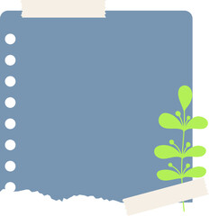 Floral Planner Notes With Plant Vector