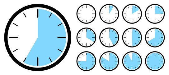 Fototapeta premium Timer,clock icon set,concept of time, clock illustration,vector.