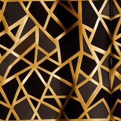Luxury gold and black tile seamless pattern