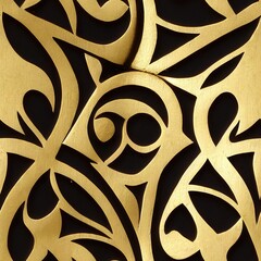 Luxury gold and black tile seamless pattern