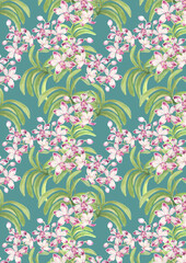A4 Wallpaper Philippine flora Vanda luzonica pattern