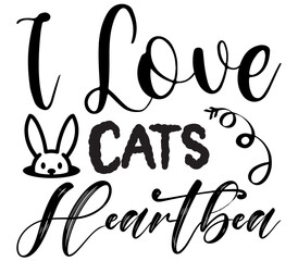 I Love Cats Heartbea, Cat SVG Bundle, Cat T-Shirt Bundle, Cat SVG, SVG