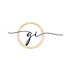 Letter G I Initial Beauty Logo