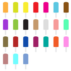 vector graphic set of colorful popsicles