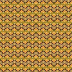 Seamless, Vector Stylized Image of Zigzag Stripes Forming a Repeating Pattern in Green and Beige Tones. Can Be Used in Design and Textiles