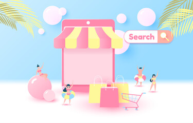 Online shopping Summer Sale.