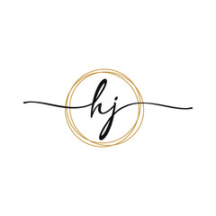 Letter H J Initial Beauty Logo Template