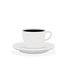 white coffee cup isolated on white background