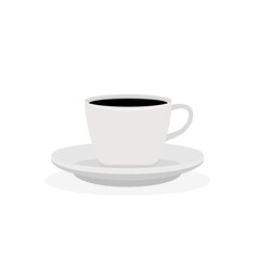 White coffee cup isolated on white