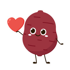 Roasted sweet potato. Sweet potato cartoon. Sweet potato character design.