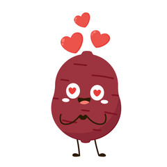 Roasted sweet potato. Sweet potato cartoon. Sweet potato character design.